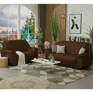 Capa de sofá 2 e 3 lugares ligadinha lisa malha gel 100% poliéster em Oferta na Shopee