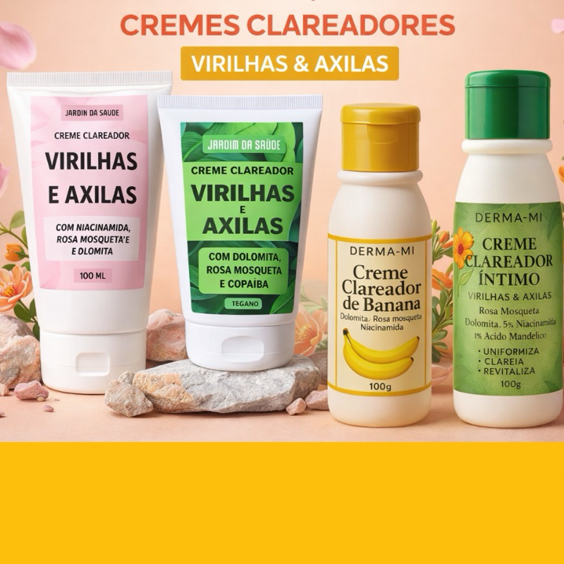 Coleção Melhores Creme Clareador de Virilhas e Axilas 100g Banana, Niacimanida, Dolomita, rosa mosqueta Escolha o seu em Oferta na Shopee