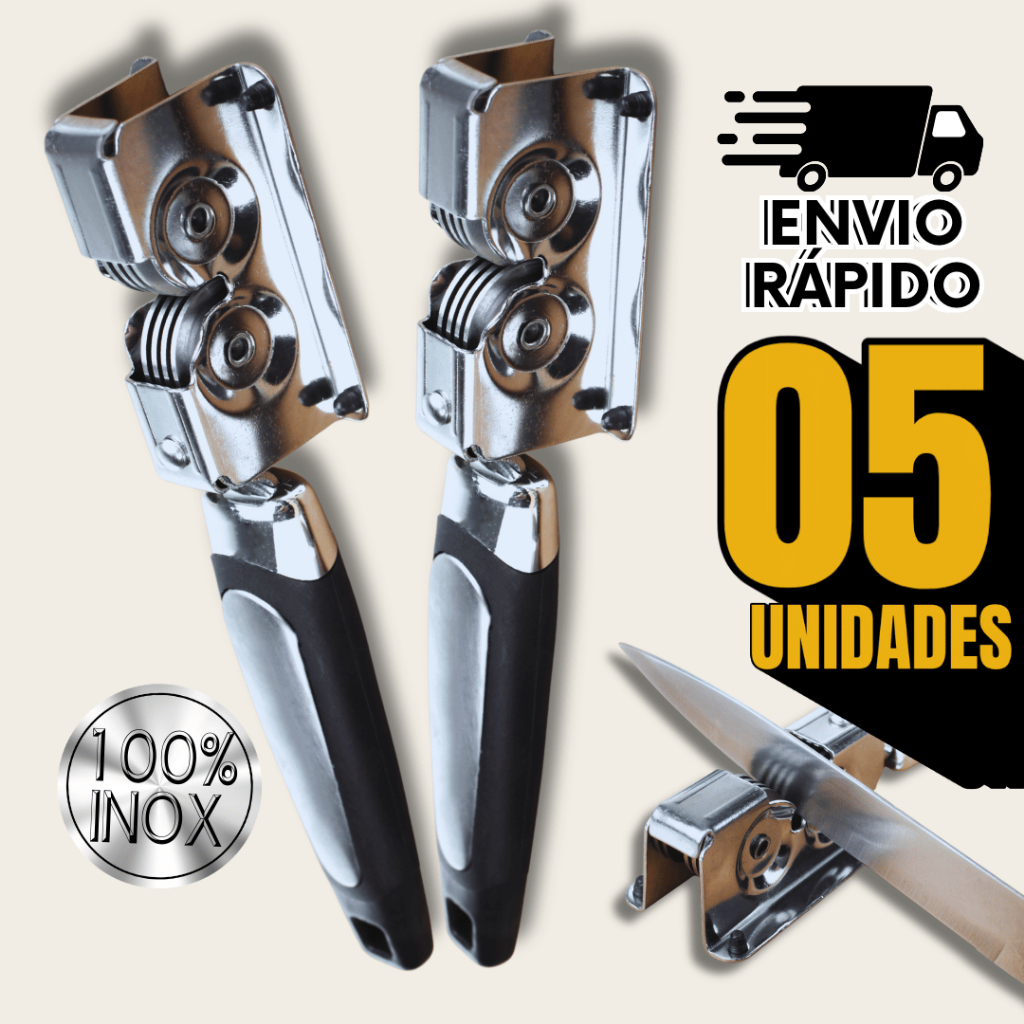 Conjunto  Amolador Afiador de facas Multifuncional Utilidades Inox Tesouras Canivete Afiadores