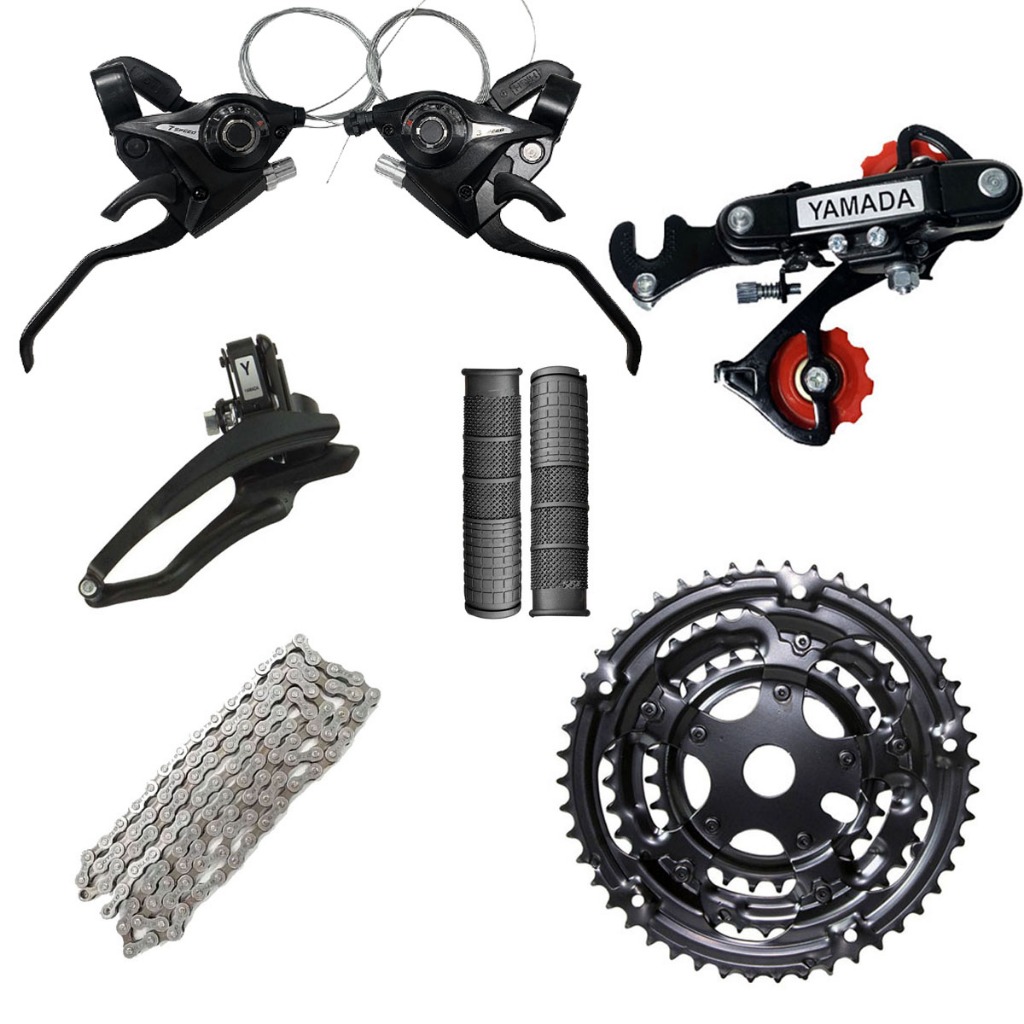 Kit Relação 21 Marchas Rapid Fire+coroa Tripla Bike Yamada