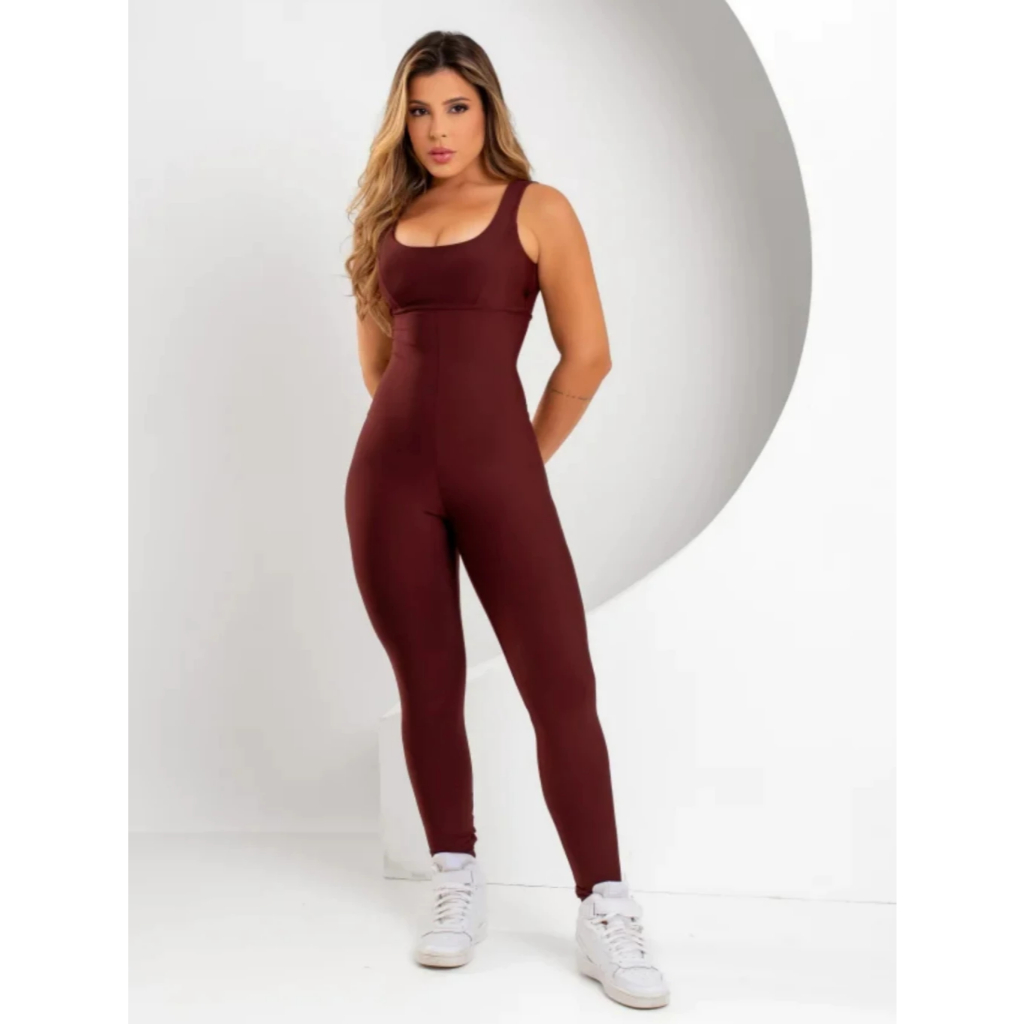 Macacão Longo Zero Transparência Leg Academia Fitness c/ Bojo removível | ENVIO IMEDIATO - EXCELENTE QUALIDADE