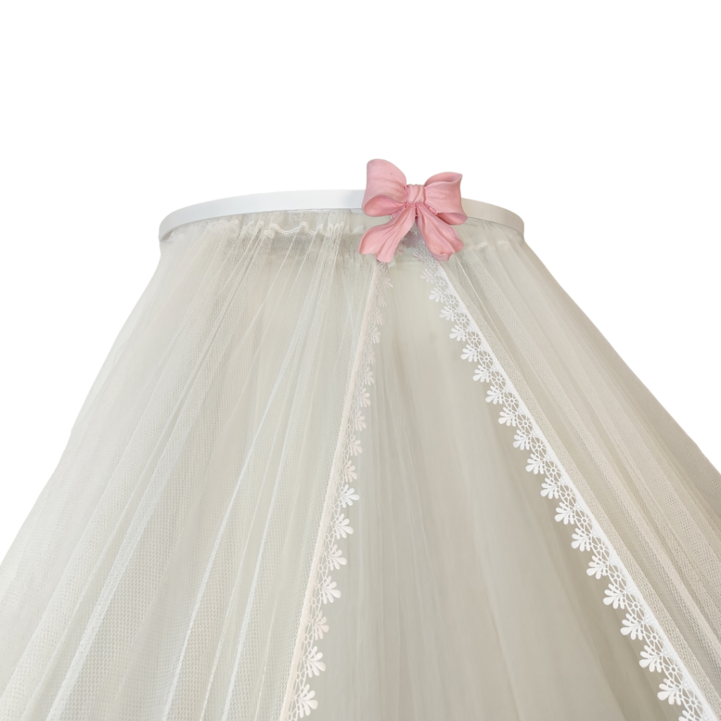 Dossel laço com mosquiteiro tule para quarto de bebe
