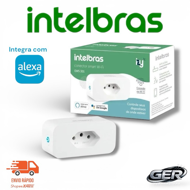 Tomada Inteligente Wifi Ews 301 Google Home Alexa Intelbras