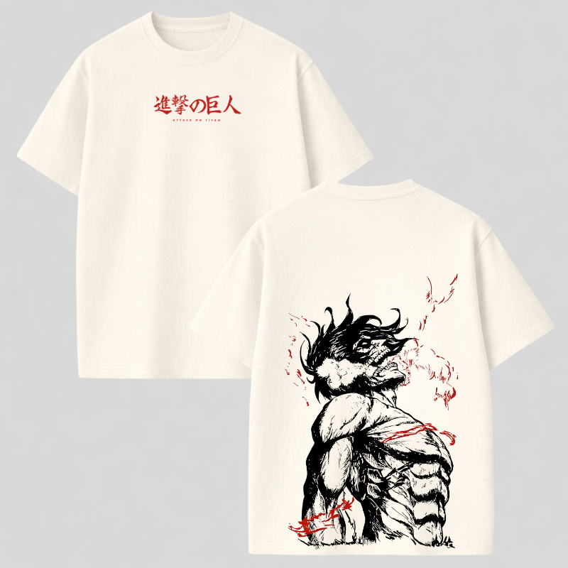 Camiseta Anime Básica Oversized Attack On Titan Levi Shingeki no Kyojin Novidade Premium Eren Mikasa