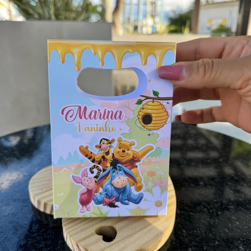 sacolinha personalizada Ursinho Pooh - PEGUE E MONTE - festa infantil - lembrancinha - sacolinha surpresa