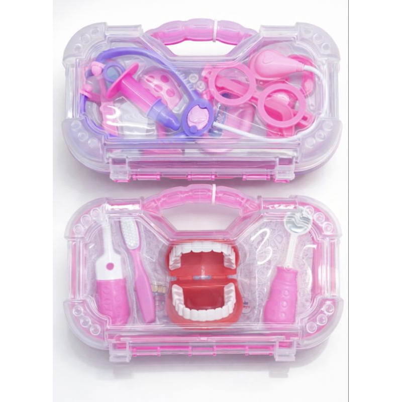 Kit Médico e Dentista Infantil com Maleta – Brinquedo Doutor e Consultório Odontológico Menino e Menina