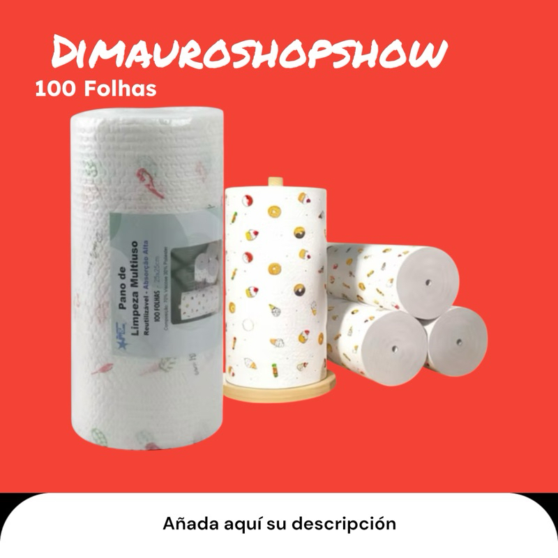 kit 100 folhas de Rolo Papel Toalha Pano De Limpeza 25x25c em Oferta na Shopee