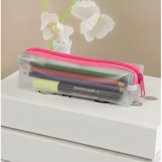 Estojo escolar trasparente translúcido colorido lindo em Oferta na Shopee