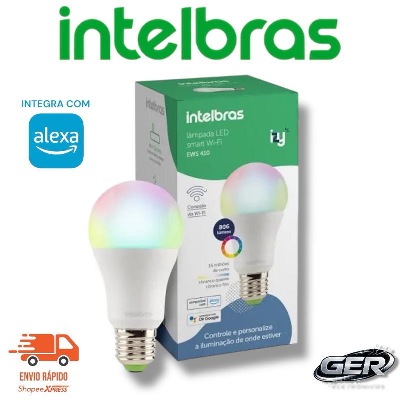 Lâmpada LED smart Wi-Fi Intelbras EWS 410 Multicores