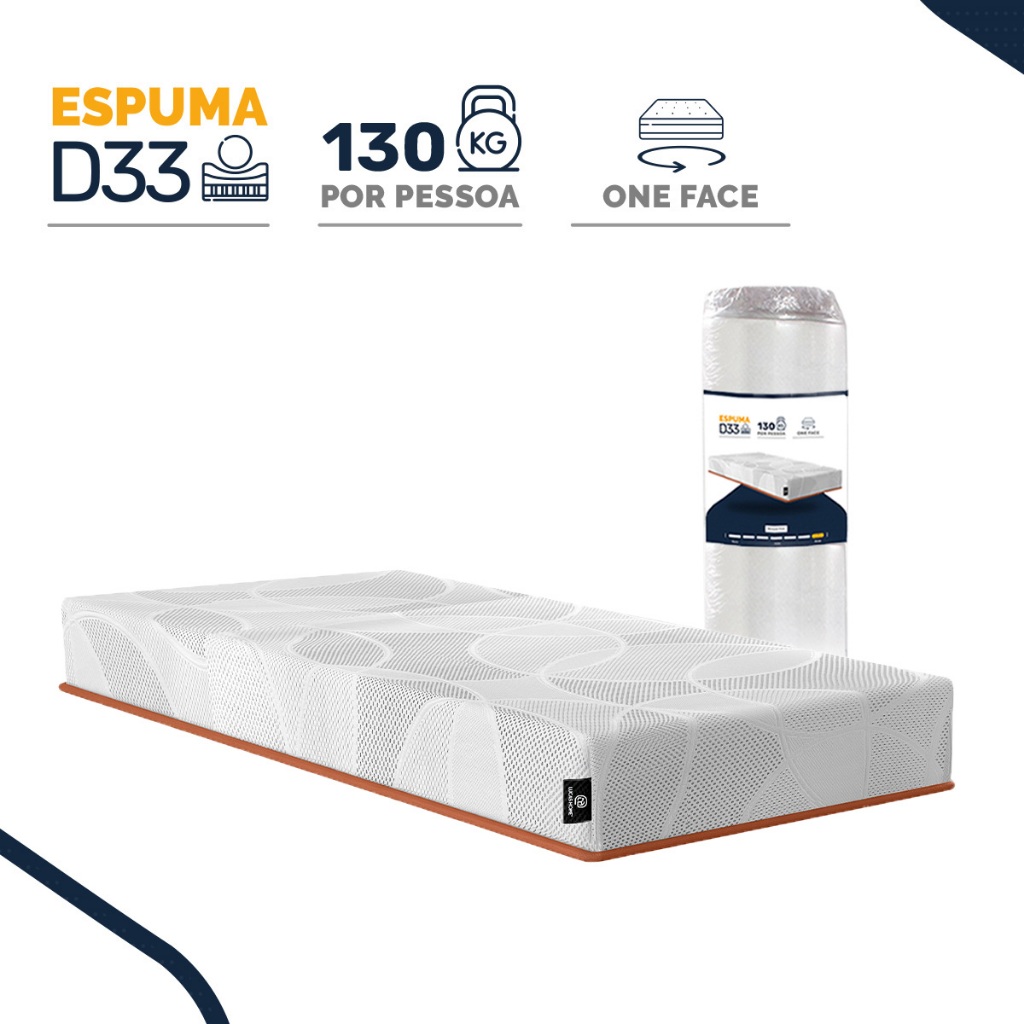 Colchão Solteiro Ortopédico de Espuma D33 a Vácuo 88x188cm - Sonno Full - Lucas Home