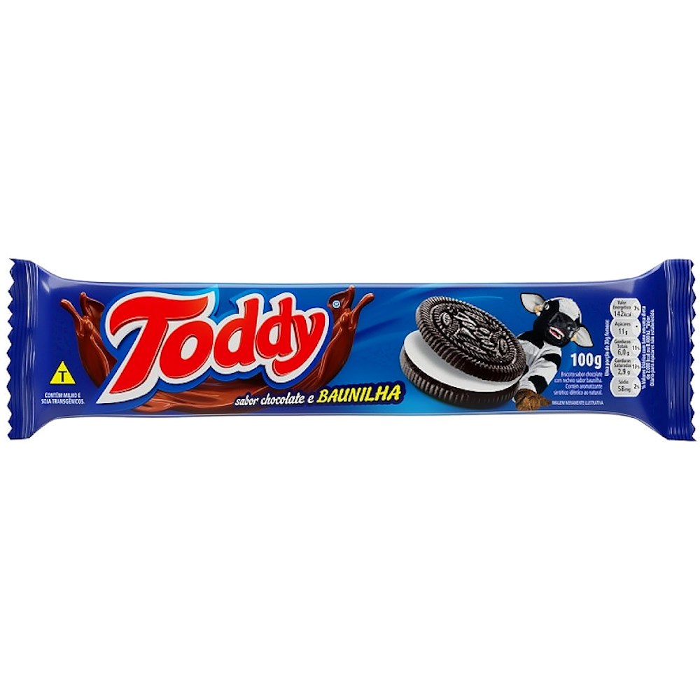Biscoito recheado Baunilha com Chocolate Toddy 100g