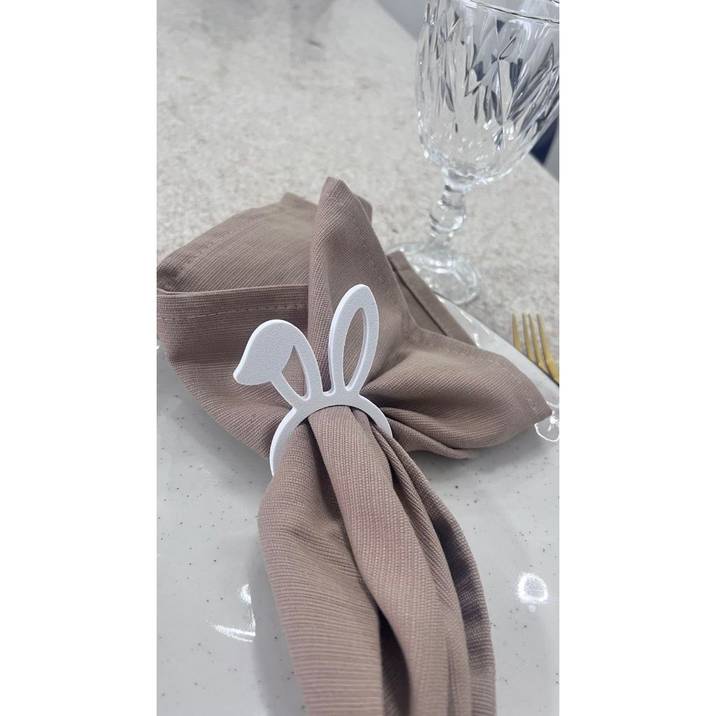 Kit Porta guardanapo páscoa coelho decoração mesa posta minimalista branco jogo americano argola plástico em Oferta na Shopee