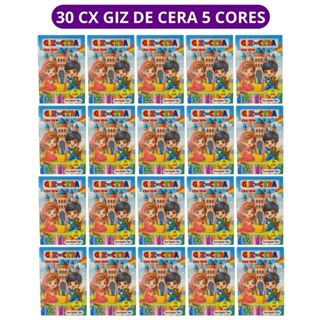 30 cx Mini Giz de Cera 5 Cores P/ Kit Festa  Infantil Lembrancinha Artesanato em Oferta na Shopee