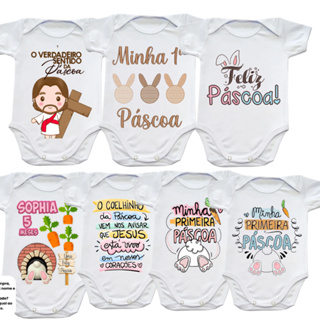 Body Bebê Páscoa Personalizado | Estampa Fofa | Ideal RN | Presente Especial em Oferta na Shopee
