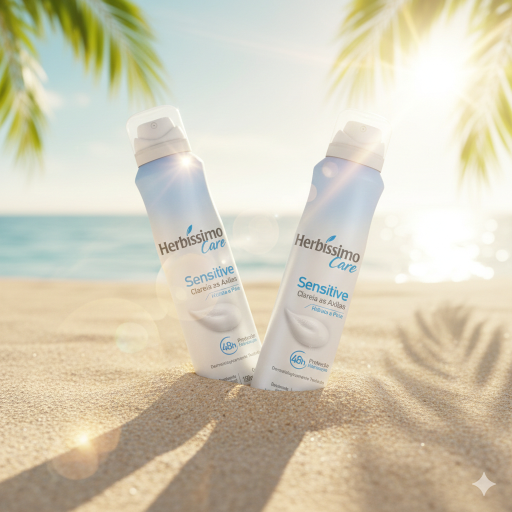 Kit 2 unid - Desodorante Aerossol Antitranspirante Herbíssimo Care Sensitive 150ml em Oferta na Shopee