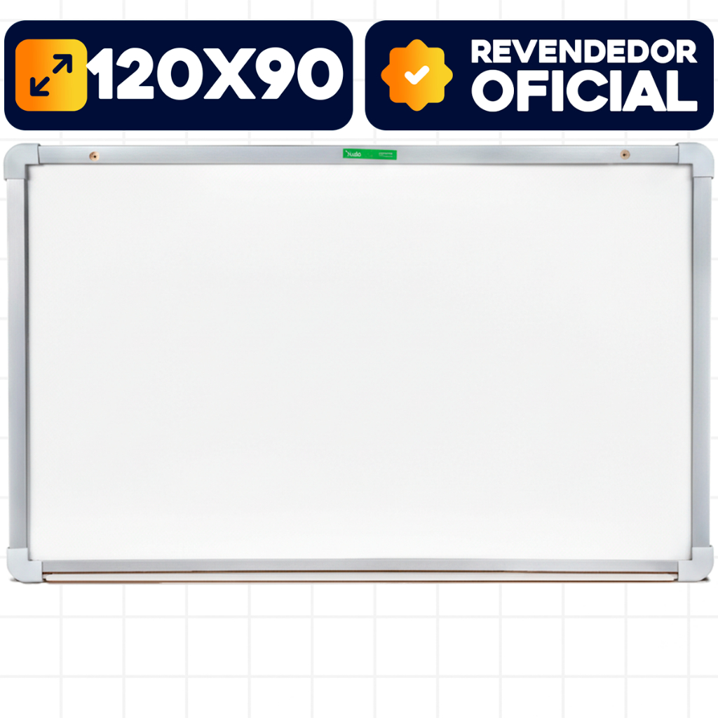 Quadro Branco 120x90cm Lousa Branca Moldura MDF Soft Alumínio Souza Para Escritórios