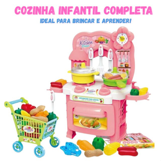 Cozinha Infantil Completa de Brinquedo Forno Com Carrinho Comida em Oferta na Shopee