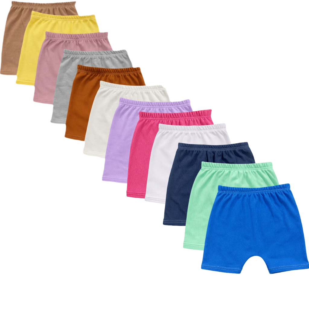 Kit 5 Tapa Fralda Shortinho Para Bebe Infantil Menino e Menina Caneladinho em Oferta na Shopee