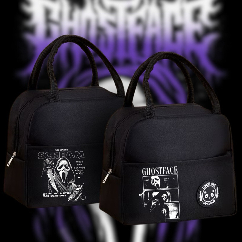 Bolsa Térmica GhostFace Pânico - Lancheira - Isolamento Térmico - Espaçosa - Fitness Escola Trabalho Lazer - Marmita