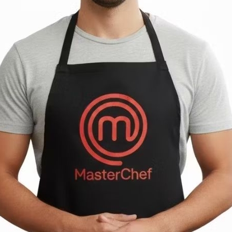 Avental Cozinha CHEF Estampado Preto  Ajustável Chef Churrasco