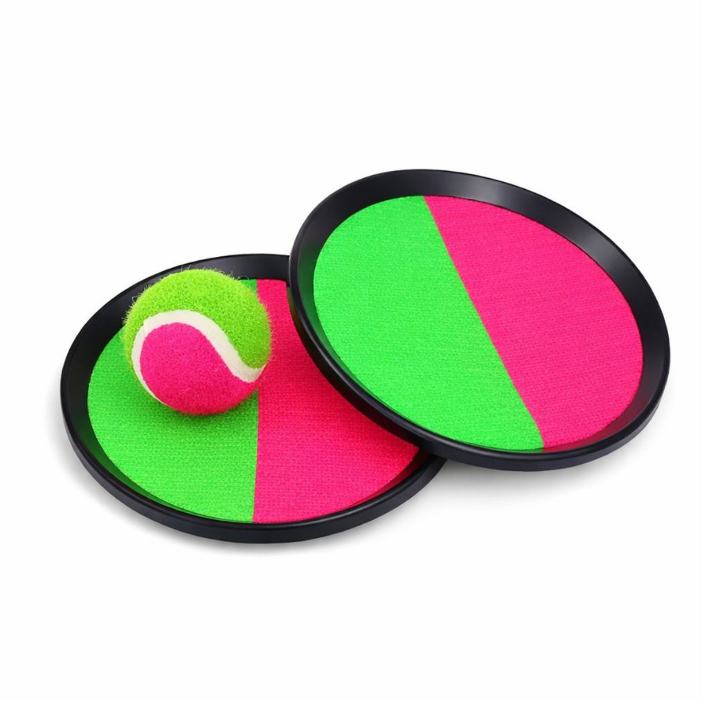 Kit 2 Raquetes Velcro + Bola Esporte Bateu Colou Infantil Jogos para Praia em Oferta na Shopee