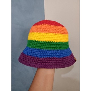 Bucket Hat crochê/ chapéu de pescador. Chapéu Lgt. Bucket Hat arco-íris