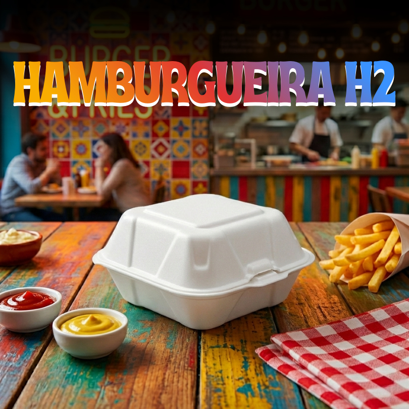Hamburgueira Isopor H2 | 400 Unidades | Hamburguer, Porções, Lanches