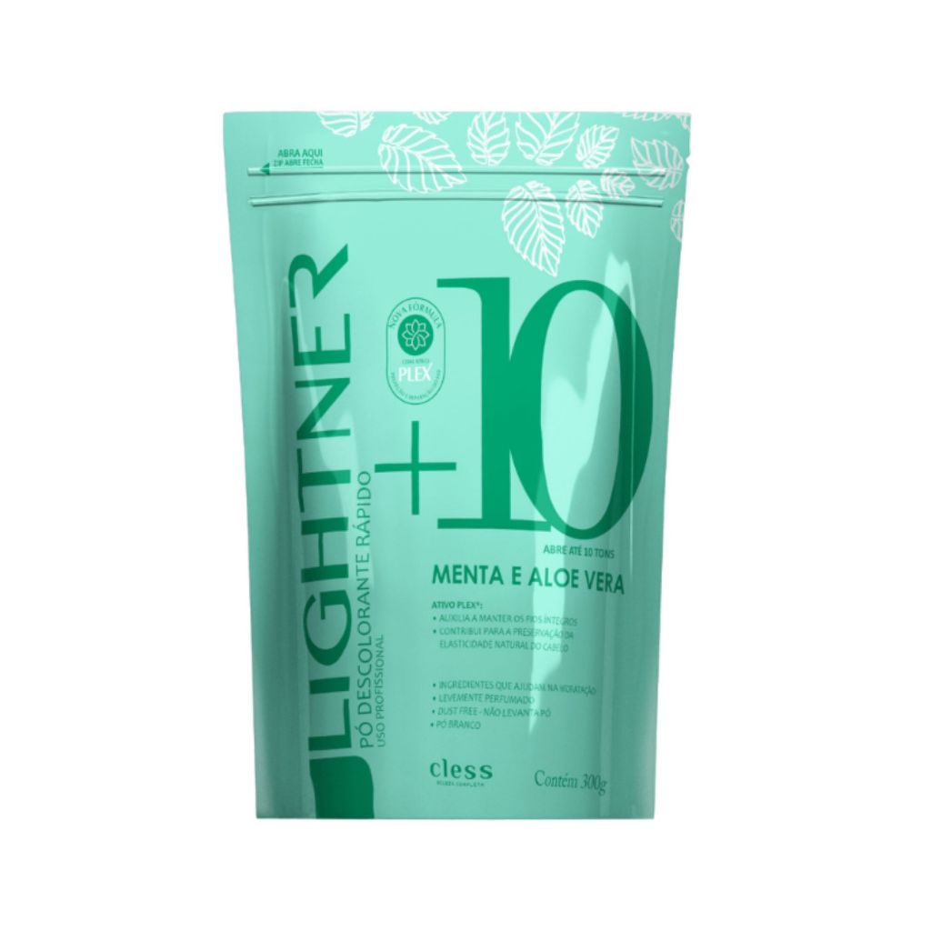 Pó Descolorante Lightner  Menta e Aloe e Vera  300g Cless em Oferta na Shopee