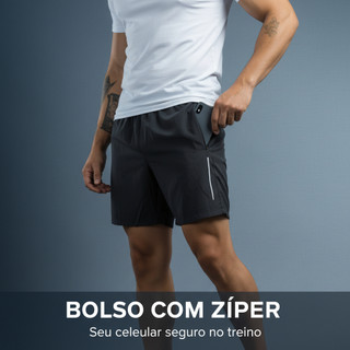 Short Masculino Bermuda 2 Bolsos Zíper Leve Lycra Treino Esportivo Bermuda Academia Masculina Leve Mauricinho