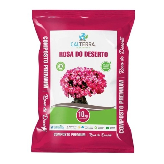 Substrato para Rosa do Deserto 10kg Calterra Premium Pronto para Uso