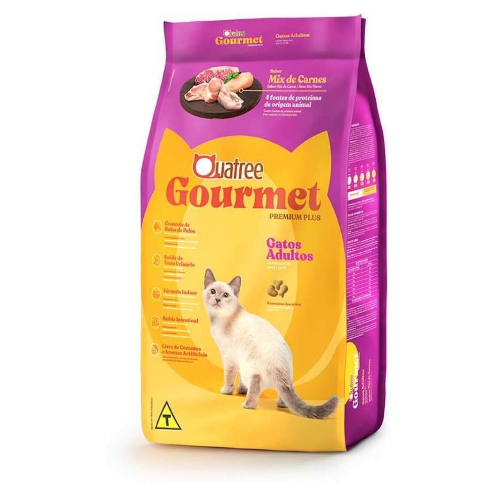 Ração Quatree Gourmet Gato Adulto Mix de Carnes 10,1 kg em Oferta na Shopee