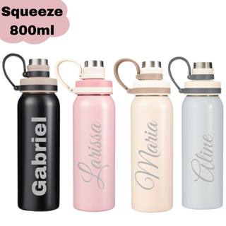 Garrafa Inox 800ml Personalizada com Nome – Tampa com Alça - Presente Criativo em Oferta na Shopee