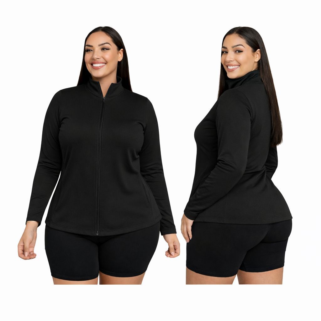 Jaquetinha Plus Size Fitness Feminino com Proteção UV para Atividades ao Ar Livre Caminhad...