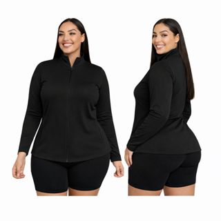 Jaquetinha Plus Size Fitness Feminino com Proteção UV para Atividades ao Ar Livre Caminhada Academia em Oferta na Shopee
