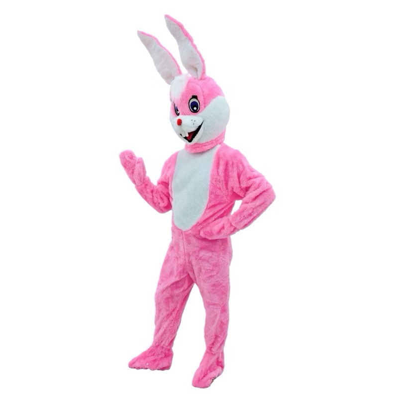 FANTASIA COELHO CABEÇÃO | ROSA | TAM.: 2 METROS E 40CM | FESTA | PÁSCOA | COELHINHO ANIMADO | CABEÇÃO | PEGADINHA