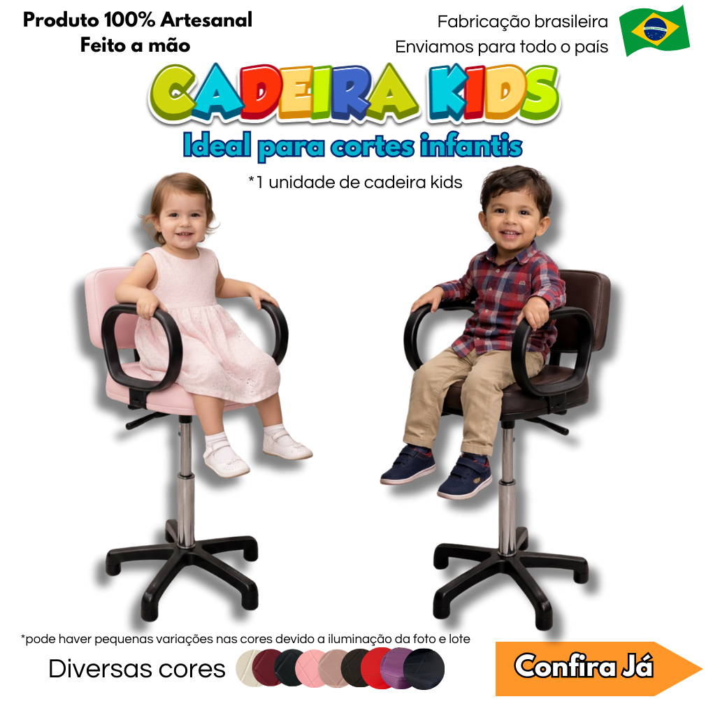 Cadeira Kids Cortes Infantil Crianças Baby Bank Suporte para Cadeira de Salão e Barbearia