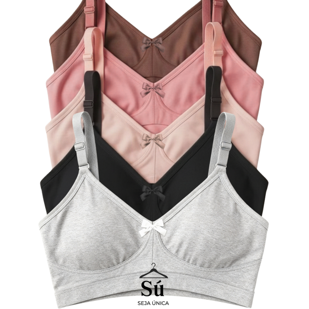 Kit 4 Sutiãs Reforçados PLUS SIZE Alta Sustentação Tecido Duplo Alças Grossas