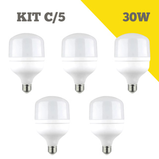 Kit 5 Lâmpadas Bulbo LED 30W Branco Frio 6500K em Oferta na Shopee