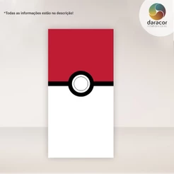 Capa de Painel Vertical Bola Vermelha e Branca e Personagens - Retangular c/ overlock ou Romano c/ elástico - R05