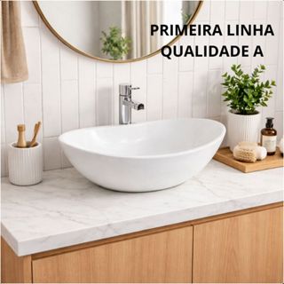 Cuba Sobrepor Branca Brilhante CANOA p/ Banheiro Lavabo 41,5x33,7x14,6cm *Primeira Linha - Grade A* em Oferta na Shopee