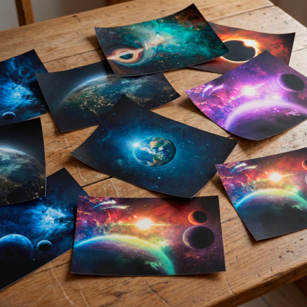 Poster Adesivo Planetas E Nebulosas - Decoração Astronomia - Impressão Premium Papel Fotográfico Matte 20x28