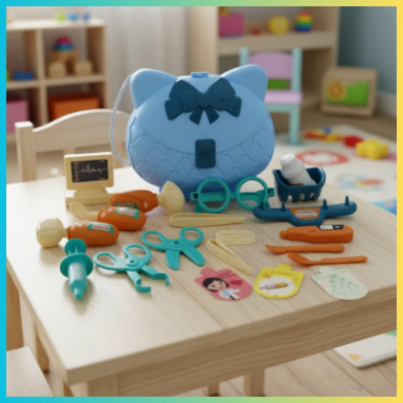 Kit Maletinha Saúde Beleza Médica Enfermeira Rainha Bolsa Maleta de Brinquedo Acessórios Alça Transversal Maquiagem