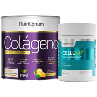 Kit Colágeno Verisol Ácido Hialurônico 200g + Celluoff 30 Caps Nutrilibrium em Oferta na Shopee