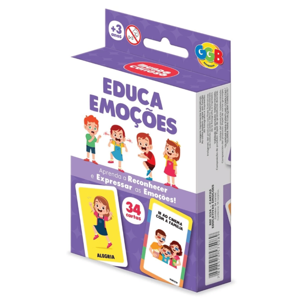 Jogo Educa Emoções 34 Cartas – Educativo Infantil Reconhecer Sentimentos Autismo em Oferta na Shopee