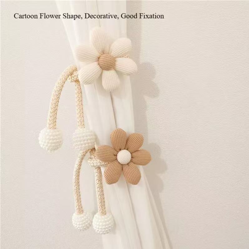 Prendedor de cortina de flores com sotaque de pérola, amarrador de tecido, diâmetro-8cm, comprimento-48cm--Mwei Store em Oferta na Shopee