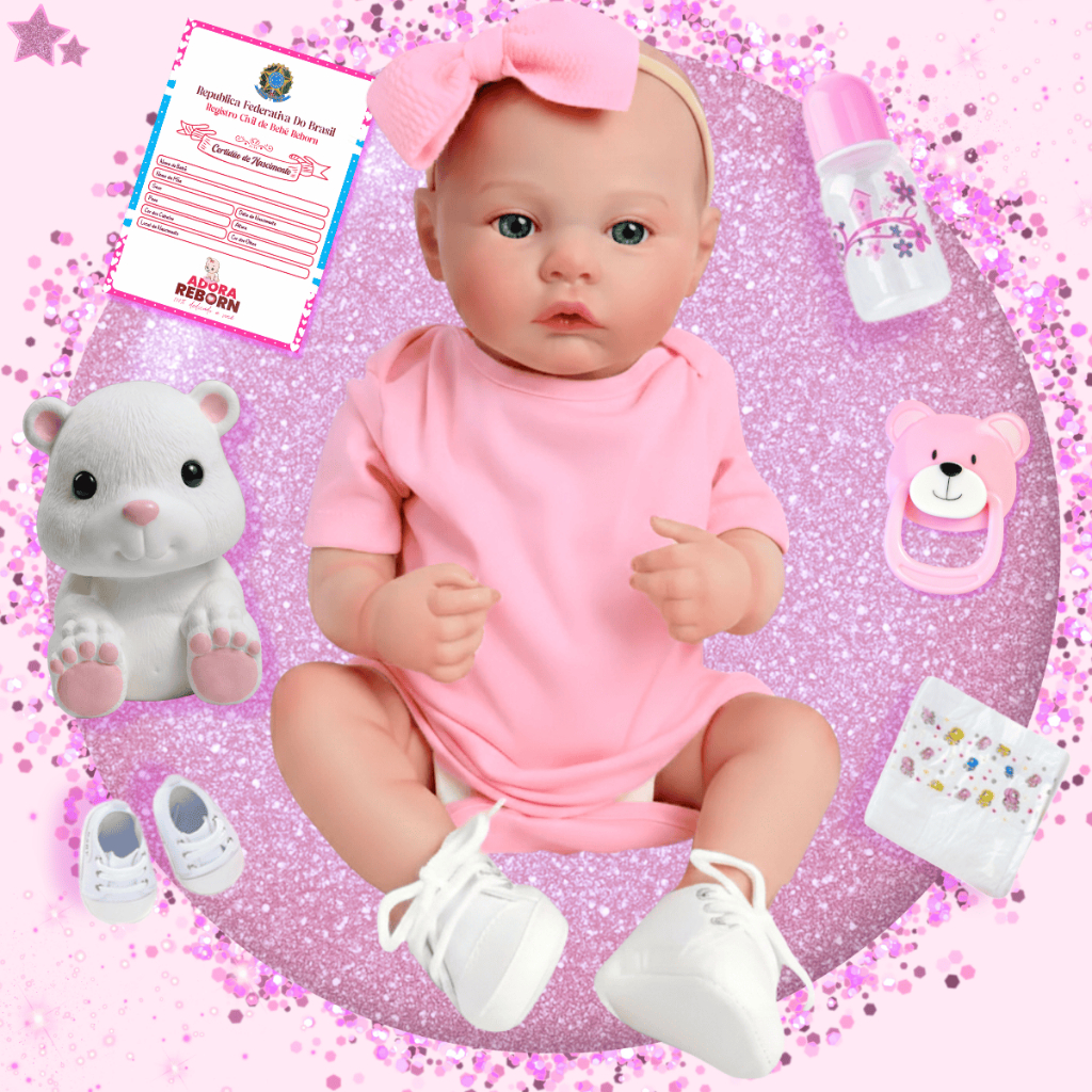 Bebê Reborn Boneca Silicone Menina Antonella Realista Original Olhos Azuis