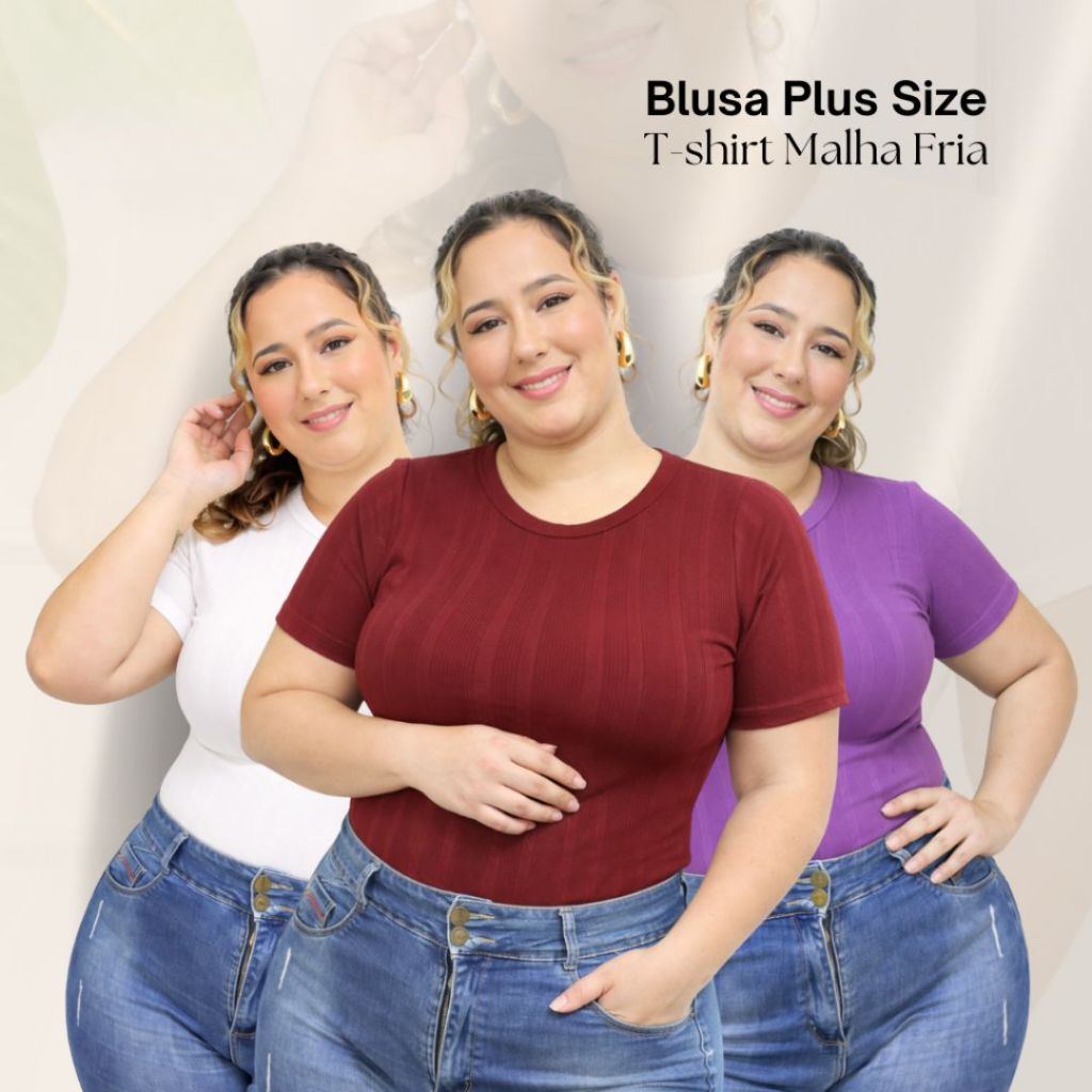 Blusa Plus Size Feminina Ribana premion, Casual, blusinha Moda Evangelica em Oferta na Shopee