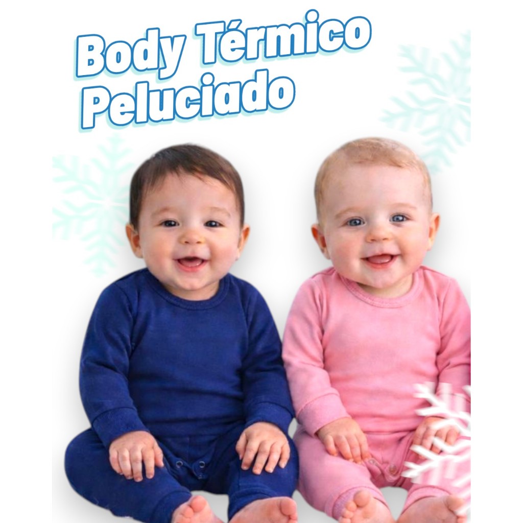 Conjunto Térmico Bebê  Body e Calça Peluciado - Tamanho P ao GG Bory Unissex em Oferta na Shopee