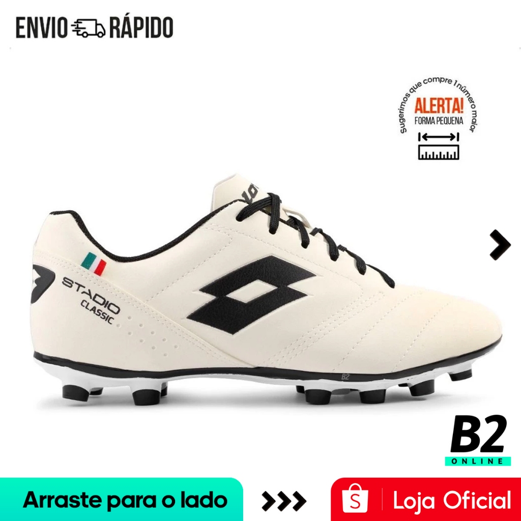 Chuteira Campo Lotto Stadio Classic B700 Masculina Original Com Nota Fiscal e Garantia em Oferta na Shopee