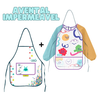 AVENTAL INFANTIL IMPERMEÁVEL ESCOLAR em Oferta na Shopee